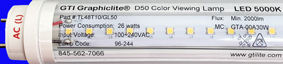 26 Watt, 48 T10 LED D50 lamps - GTI Graphic Technology Inc.